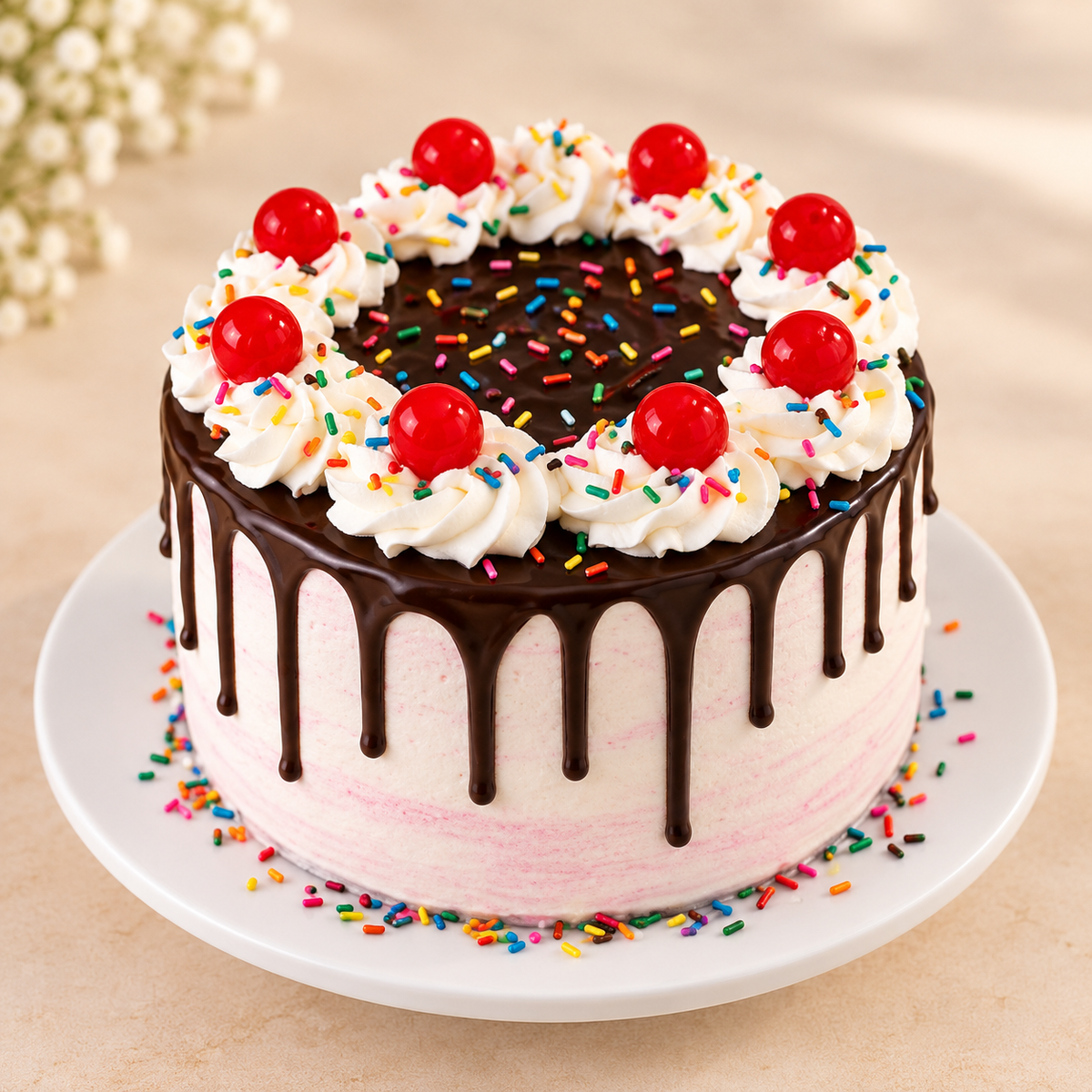 CHOCOLATE CUM STRAWBERRY CAKE – OK Bakery