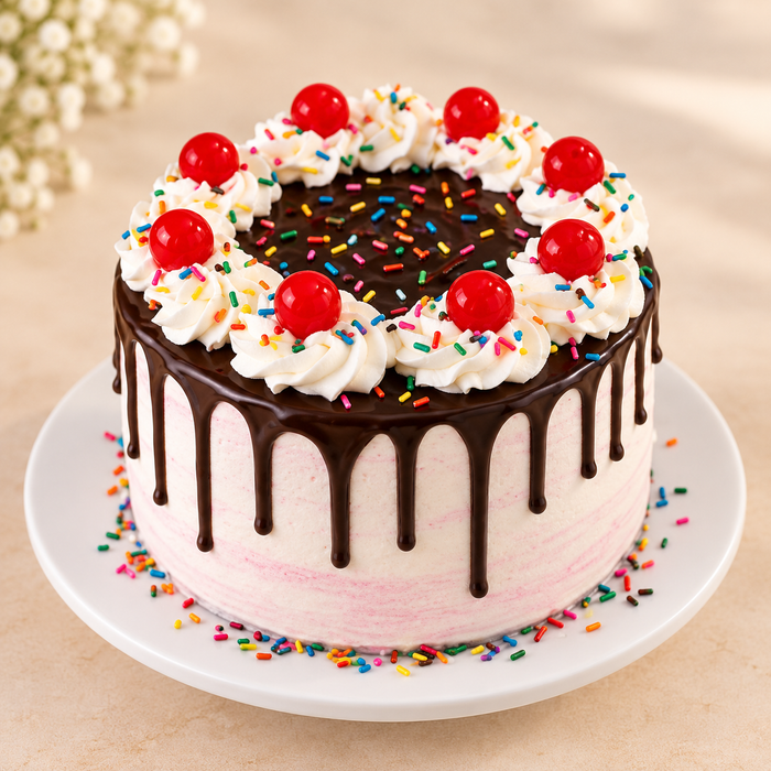 CHOCOLATE CUM STRAWBERRY CAKE